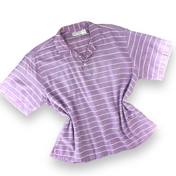 *SOLD* Patagonia Vintage Purple Plaid Short Sleeve Polo Shirt - Picture 2 of 9